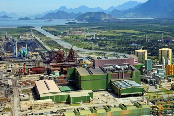 Una vista área del centro industrial Ternium en Santa Cruz, Río de Janeiro (Brasil)